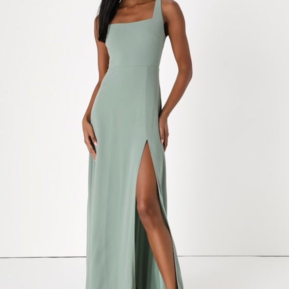 Lulus Dresses & Skirts - Lulus Remarkable Arrival Sage Brush Sleeveless Maxi Dress Green - Size M